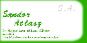 sandor atlasz business card