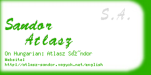 sandor atlasz business card
